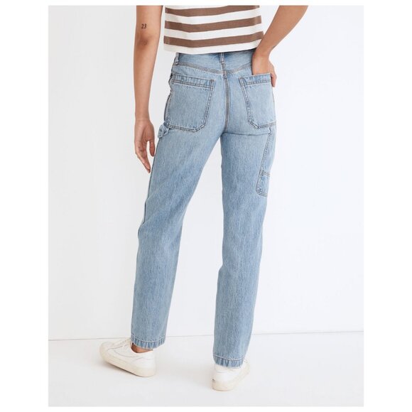 Madewell Perfect Vintage Straight Jean Carpenter Cargo Denim High Rise Workwear - Picture 2 of 13
